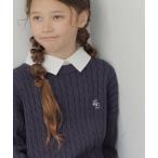 ニット セーター メルティ襟付きケーブルプルオーバー/593433 キッズ 子供服 女の子