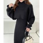 ワンピース ショート丈フリルドルマンニッ