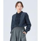 ブラウス シャツ 「オンオフ兼用」チビフリルネック ブラウス レディース