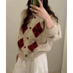 ショッピングアーガイル カーディガン アーガイルニットカーディガン レディース