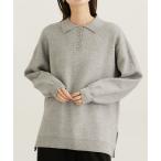 ショッピングクールビズ ニット セーター ポロカラースウエットライクセーター（長袖） レディース