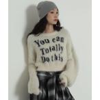 ニット セーター WEGO/「25年秋冬新作」ロゴシャギーショートニット レディース