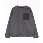 ショッピングSelection トレーナー スウェット 「TETE SELECTION」スウェード調異素材ポケットトレーナー/ユニセックス キルティング 長袖 スウェット クルーネッ