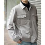 ショッピングSelection カバーオール 「TETE SELECTION」スウェード調オーバーシャツアウター/CPOジャケット 長袖 シャツジャケット ビッグシルエット オーバー