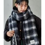 ショッピングマフラー マフラー ストール カシミヤ入り チェックボリュームマフラー レディース