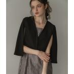 ショッピングケープ ジャケット ノーカラージャケット ケープスリーブジャケット レディース