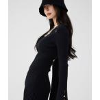 ショッピングワンピース ワンピース リブニットフレアワンピース