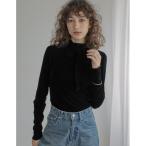 tシャツ 「2025AW COLLECTION」「2点セット」シアーフロッキーベロアスカーフ付きハイネックトップス レディース