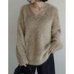 ニット セーター 「2025AW COLLECTION」ネコヤーンVネックニットプルオーバー レディース