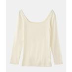 インナーシャツ 肌着 「まるで毛布！のような暖かさ・薄手」深スクエアネック長袖 レディース