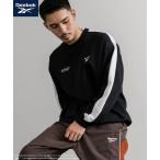 ショッピングリーボック トレーナー スウェット Reebok リーボック オーバーサイズ裏起毛ロゴ刺繍＆ラグラン袖ラインクルートレーナー メンズ レディース