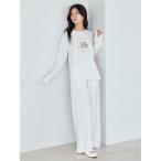 パジャマ ルームウェア ドット柄ロングパンツ レディース