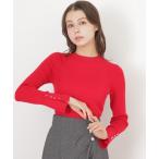 ニット セーター 袖ボタンリブニット レディース