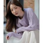 ショッピングラベンダー カーディガン ミックスヤーンカーディガン レディース