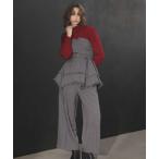 パンツ ツイードワイドパンツ レディース