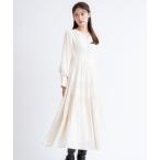 ワンピース ティアードサテンワンピース