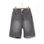 「EVRIS」 デニムハーフパンツ MEDIUM ブラック レディース