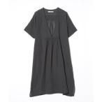 「evam eva」 7分袖ワンピース - グレー レディース
