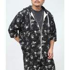 [B&amp;T CLUB] Zip выше Parker - черный × белый мужской 