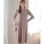 ワンピース リブ切替デザインニットワンピース