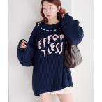 ニット セーター ハンドステッチロゴニット レディース