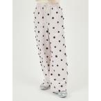 ショッピングゴム パンツ フラワーエンブロイダリーウエストゴムパンツ レディース