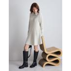 ニット セーター 襟付きペプラムニットミニワンピース レディース