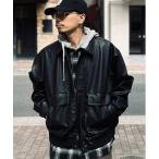 ショッピングレザージャケット ブルゾン アウター 「BACK NUMBER」合成皮革 MA-1 フライトジャケット (フェイクレザー / PUレザー / ボンバージャケット / ミ