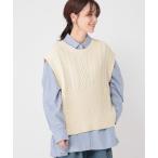 ベスト ジレ 5ゲージダブルフロントパッチワークベスト レディース