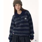 セーター ニット Perushu × MLB モヘアライクボーダーポロニット メンズ レディース