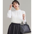 ショッピングサテン ブラウス シャツ 「洗える」バックサテンアムンゼン フリルデザインシャツ レディース