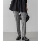 ショッピングストレッチ パンツ ウォームストレッチ チェック テーパード パンツ レディース