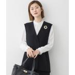 ショッピングジレ コート アウター トリアセダブルジョーゼット ジレ レディース