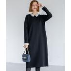 ショッピングマキシ ワンピース ヴィスコースストレッチ レース襟 ワンピース