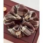 ショッピングシュシュ シュシュ 「urge select」チェック柄 ゴールド混糸 シュシュ