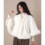 ショッピングポンチョ ポンチョ 「Y2Kガーリー」レトロファー付きショートケープ／もこもこポンチョ（秋冬新作） レディース