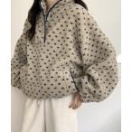 ショッピングモッズ モッズコート コート Y2Kガーリーふわもこハートドット立ち襟プルオーバー/モッズコート レディース