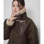 ムートンコート ボアコート パイピングボ