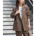 ジャケット テーラードジャケット 「追加2」ツイーディーツイルテーラードダブルジャケット レディース