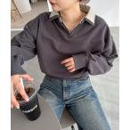 トレーナー スウェット シャツレイヤードスウエット レディース