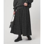 スカート ドット ナロー フレア スカート