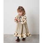 ワンピース ブロックカフタンフラワープリントワンピース キッズ 子供服 女の子