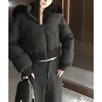 ダウンコート ダウンジャケット フードファーショート中綿ダウンジャケット レディース