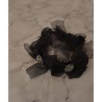 ショッピングバナナクリップ ヘアクリップ 「resonance」オーガンジー キラキラ オーバル リボンバナナクリップ