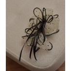 ヘアクリップ 「resonance」ドット柄 オーガンジー リボンバナナクリップ