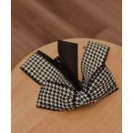 ヘアクリップ 「resonance」千鳥柄 リボン バナナクリップ