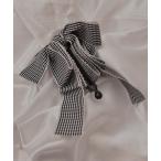 ヘアクリップ 「resonance」ギンガムチェック リボンバナナクリップ