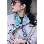 ショッピングスカーフ スカーフ バンダナ 水草揺れる睡蓮の池スカーフ レディース