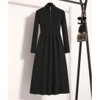 ショッピングニットワンピース ワンピース ハーフジップリブニットワンピース