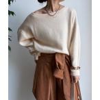 ニット セーター ファーウールボートネックプルオーバー レディース